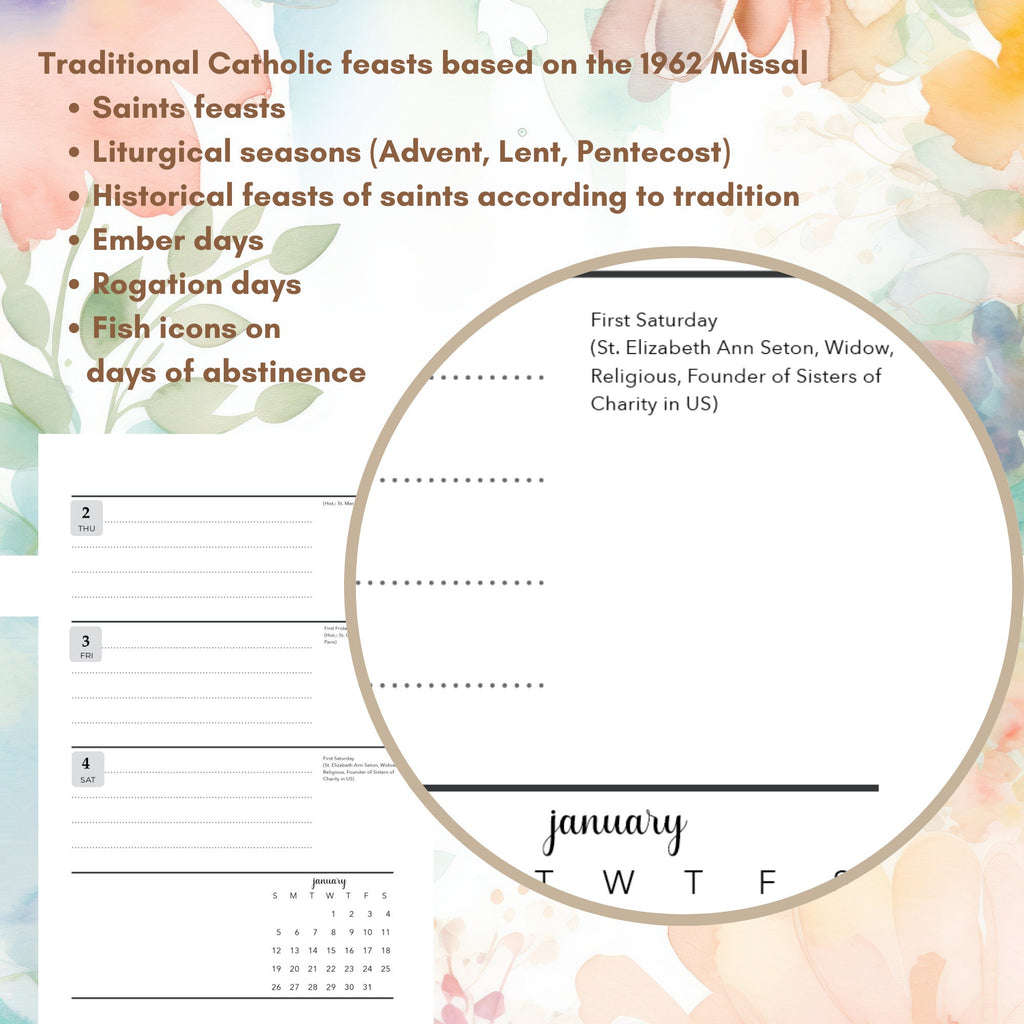 2025 Traditional Catholic Planner: Weekly & Monthly (PDF Printable)