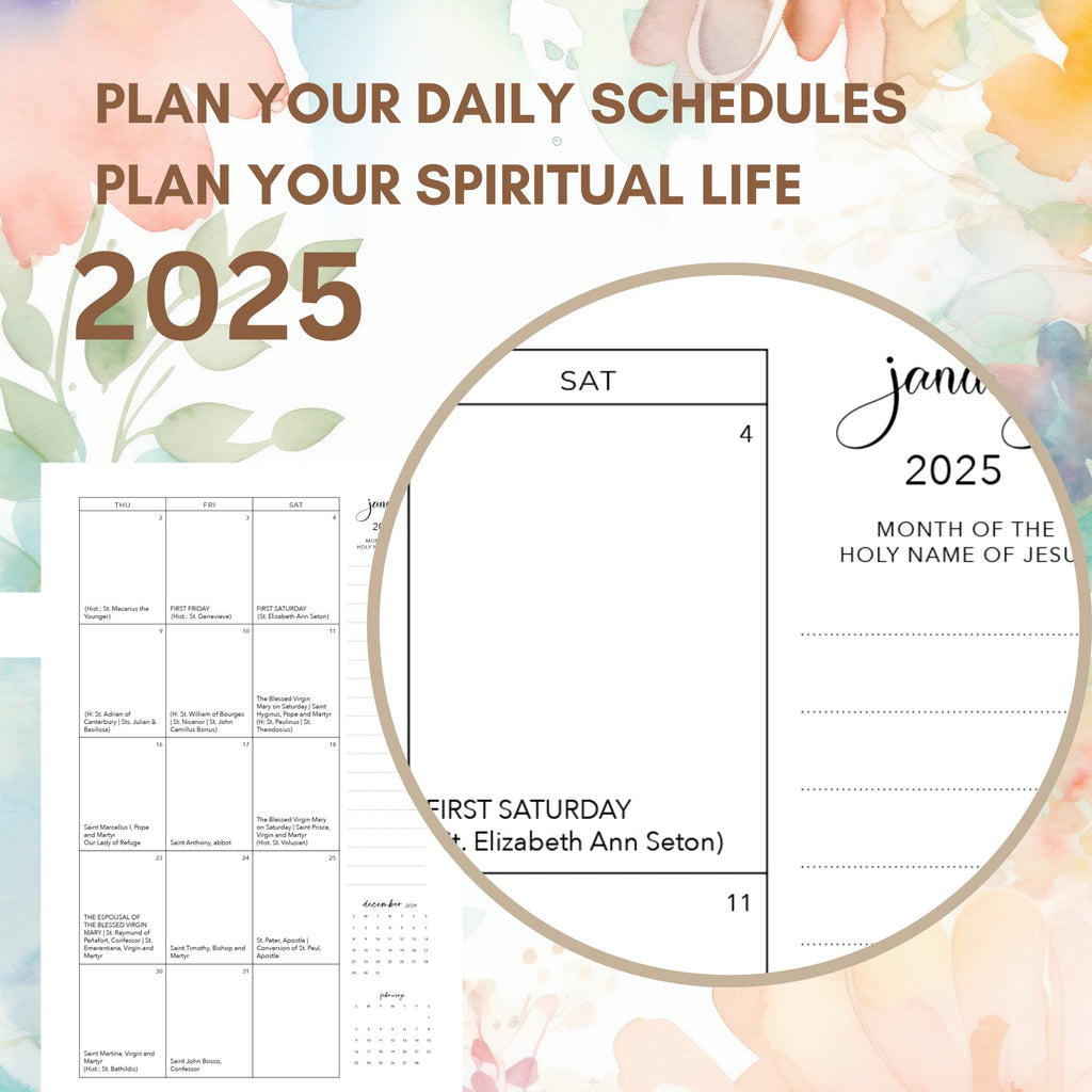 2025 Traditional Catholic Planner: Weekly & Monthly (PDF Printable)