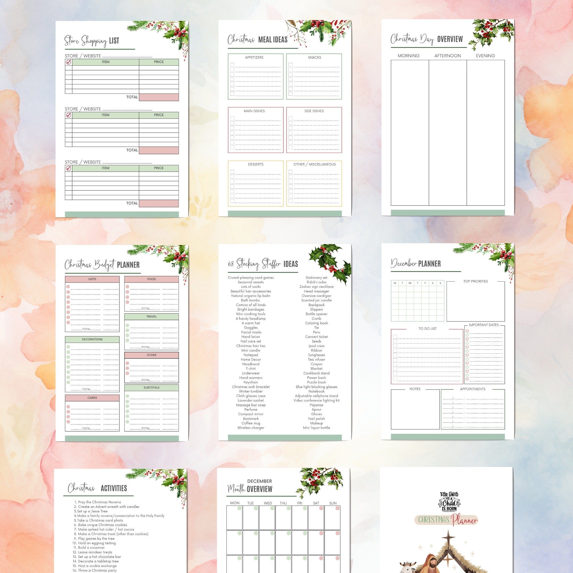 Printable Catholic Christmas Planner: Your PDF Guide to a Faith-Filled Holiday Season | A4