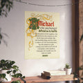 Prayer to Saint Michael Archangel Vertical Poster, Matte Wall Art, Religious Home Decor, Catholic Gift, Spiritual Wall Hanging, Christian