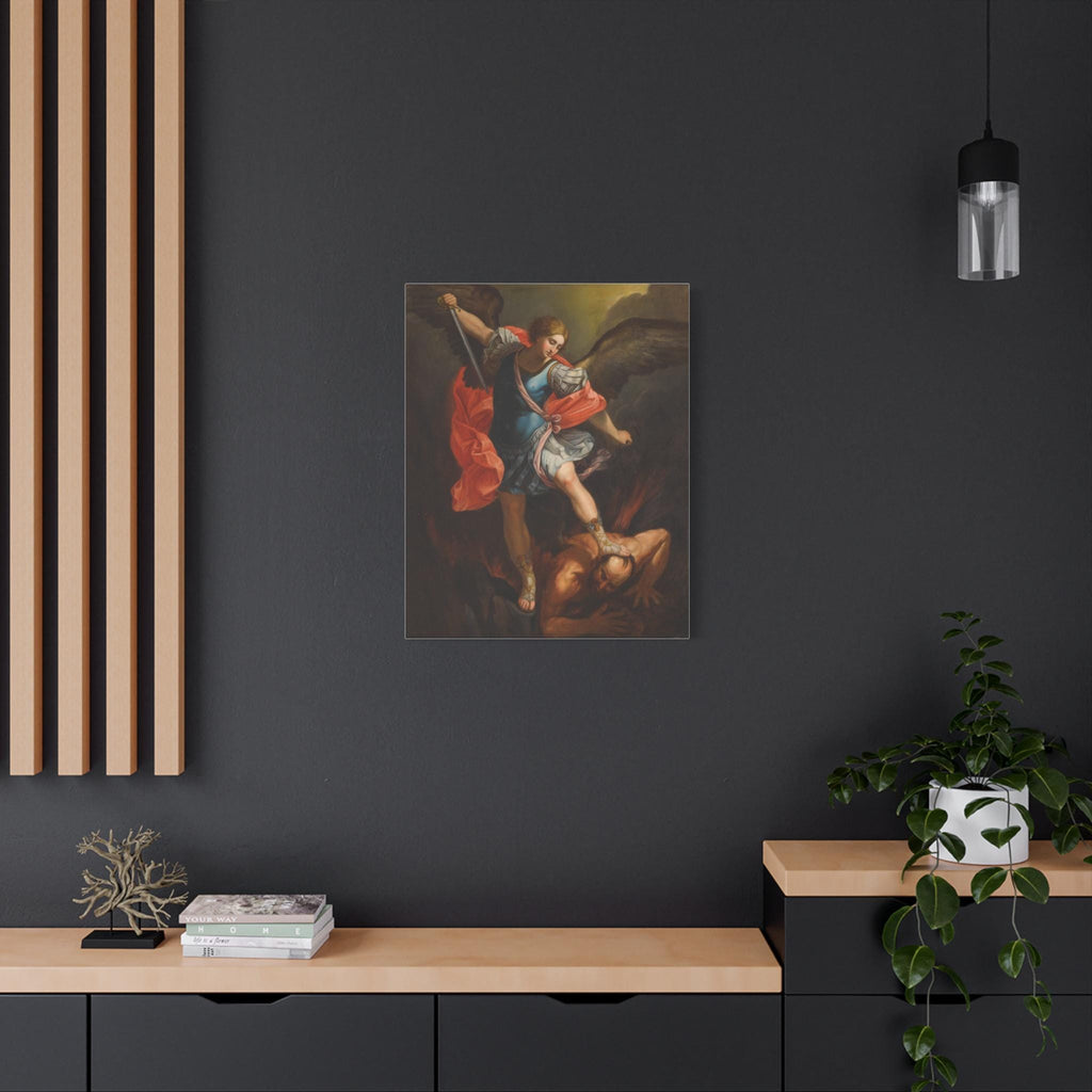 Canvas Print, saint michael the archangel's battle, Wall Art Decor, Religious Artwork, Christian Home Decor, Matte Canvas Painting,
