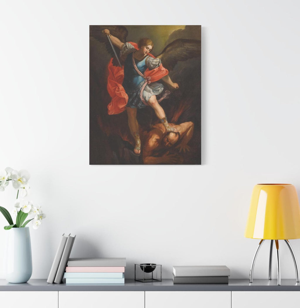 st michael archangel, archangel michael, st michael poster, catholic poster, st michael canvas, st michael painting, catholic canvas art, catholic gift, catholic painting, saint michael canvas, christian wall art, religious canvas, religious wall art