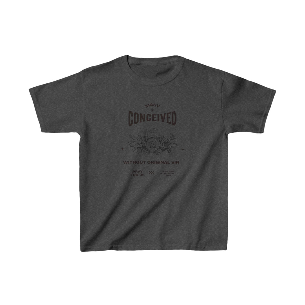 Kids Mary Conceived Without Original Sin Catholic Tee, Religious Youth Shirt