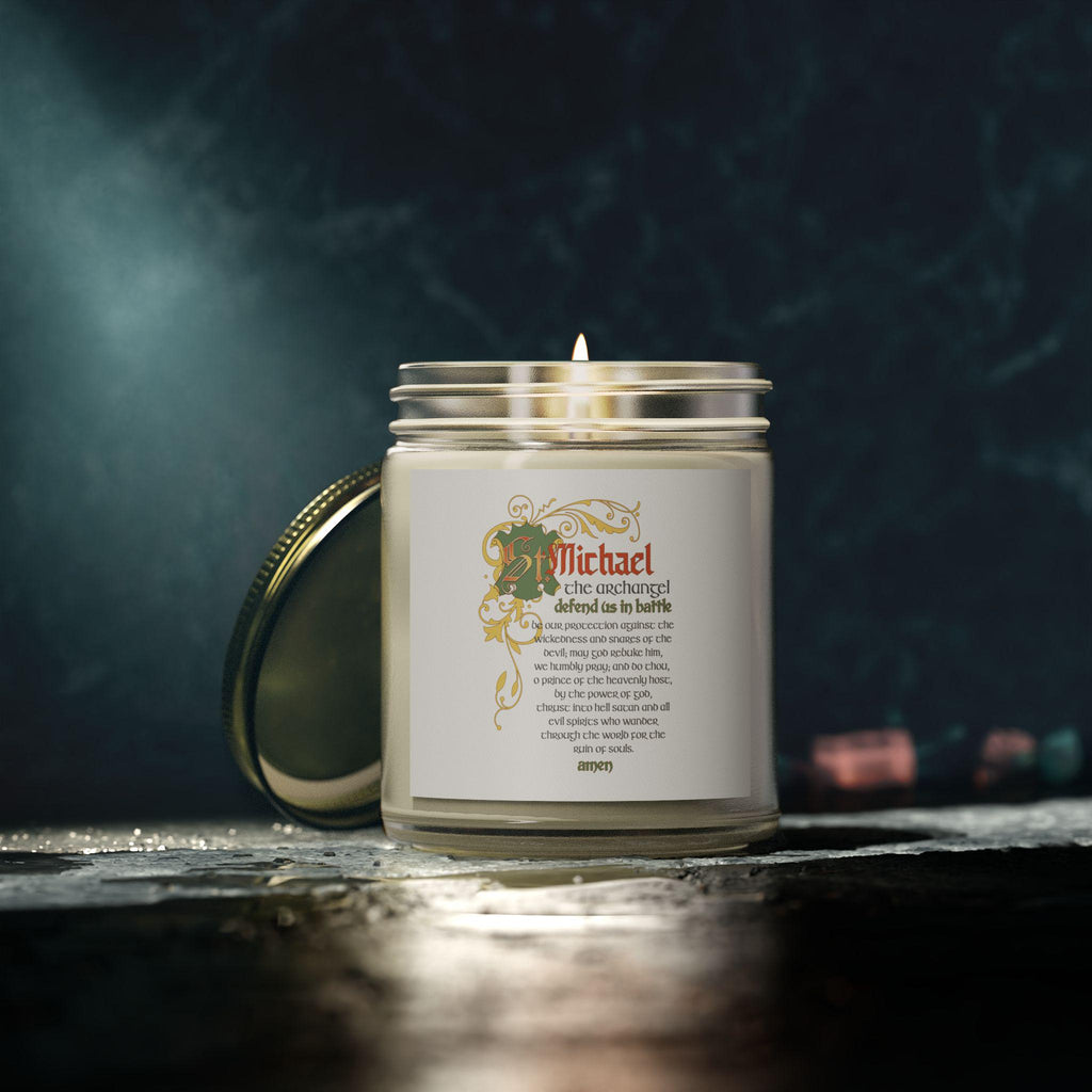 Scented Candles, Prayer to Saint Michael the Archangel, Religious Candle, Meditation Candle, Aromatherapy Candle, Gifts for Spiritual