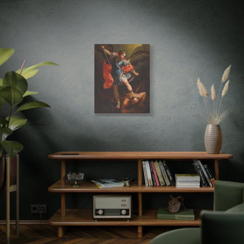 Canvas Print, saint michael the archangel's battle, Wall Art Decor, Religious Artwork, Christian Home Decor, Matte Canvas Painting,