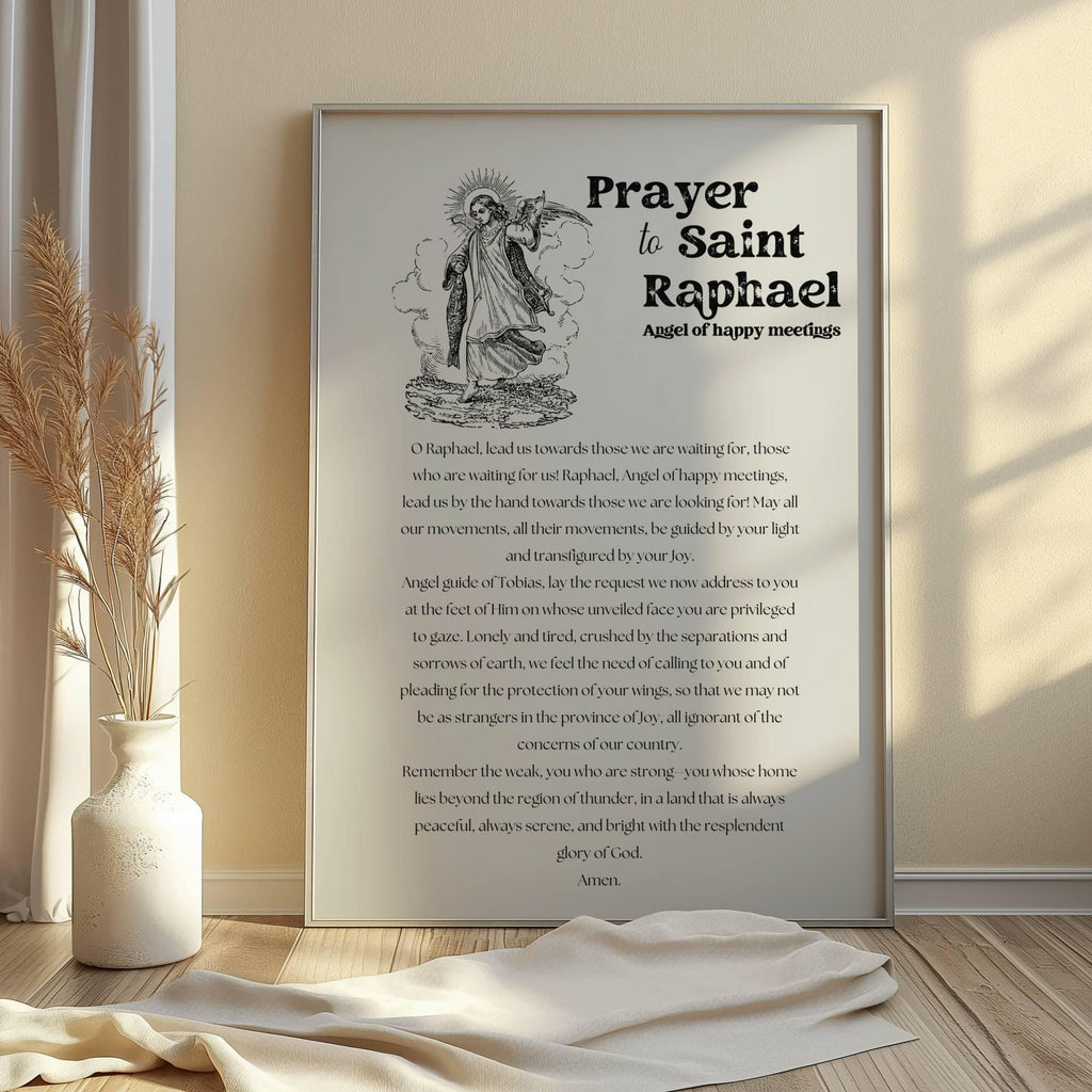 Saint Raphael Prayer Print: Christian Home Decor (Digital Download)