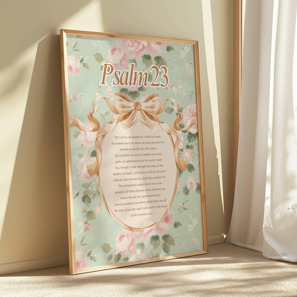 Psalm 23 Digital Wall Art, Printable Scripture Quotes, Christian Home Decor, Inspirational Bible Prints