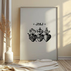 JMJ Hearts Holy Family Print: Christian Home Decor (Digital Download)