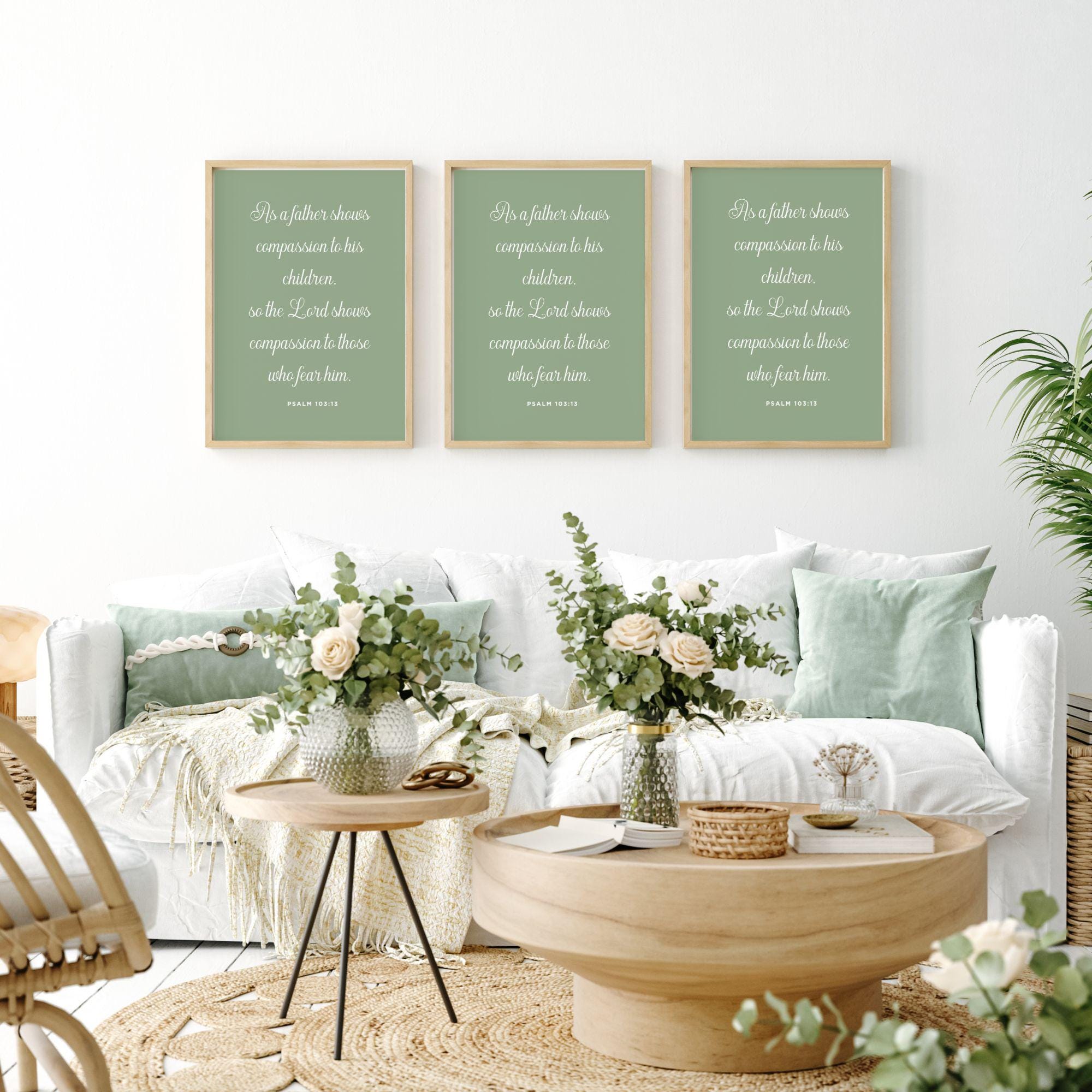 Psalm 103:13 Digital Wall Art, Christian Home Decor, Inspirational Bible Prints, Catholic Wall Art