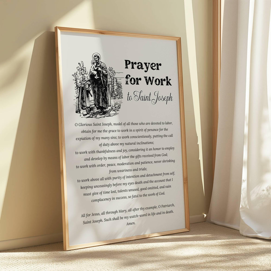 Saint Joseph Prayer for Work - Christian Home Decor (Digital Download)