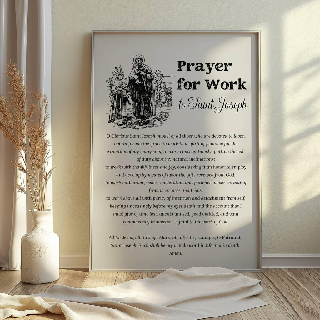 Saint Joseph Prayer for Work - Christian Home Decor (Digital Download)