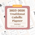 Traditional Catholic Planner 2025-2026: Latin Missal Feasts, Customizable Layout (PDF Download