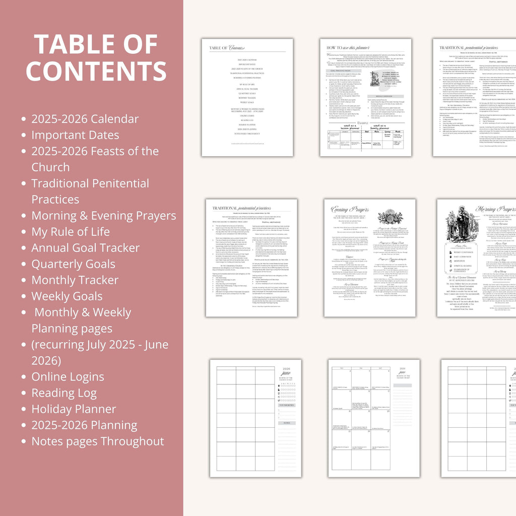 Traditional Catholic Planner 2025-2026: Latin Missal Feasts, Customizable Layout (PDF Download