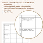 Traditional Catholic Planner 2025-2026: Latin Missal Feasts, Customizable Layout (PDF Download