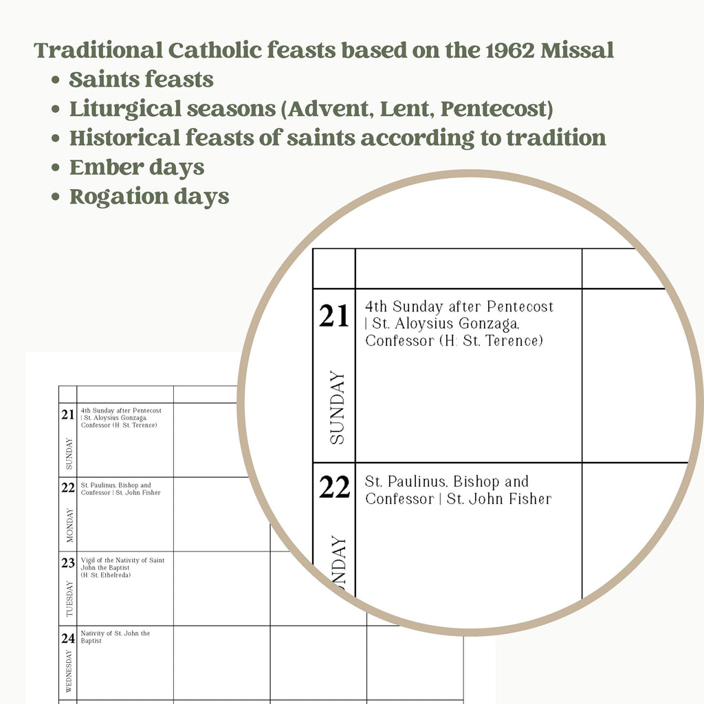 2026 Traditional Catholic Planner: Printable 8.5x11 Weekly Layout (PDF Download)