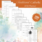 2026 Traditional Catholic Planner: Latin Mass Calendar, Vertical Layout (PDF Printable 8.5x11 Letter Size)