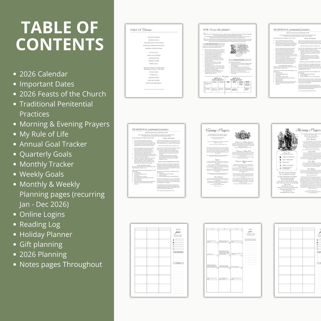 2026 Traditional Catholic Planner: Printable 8.5x11 Weekly Layout (PDF Download)
