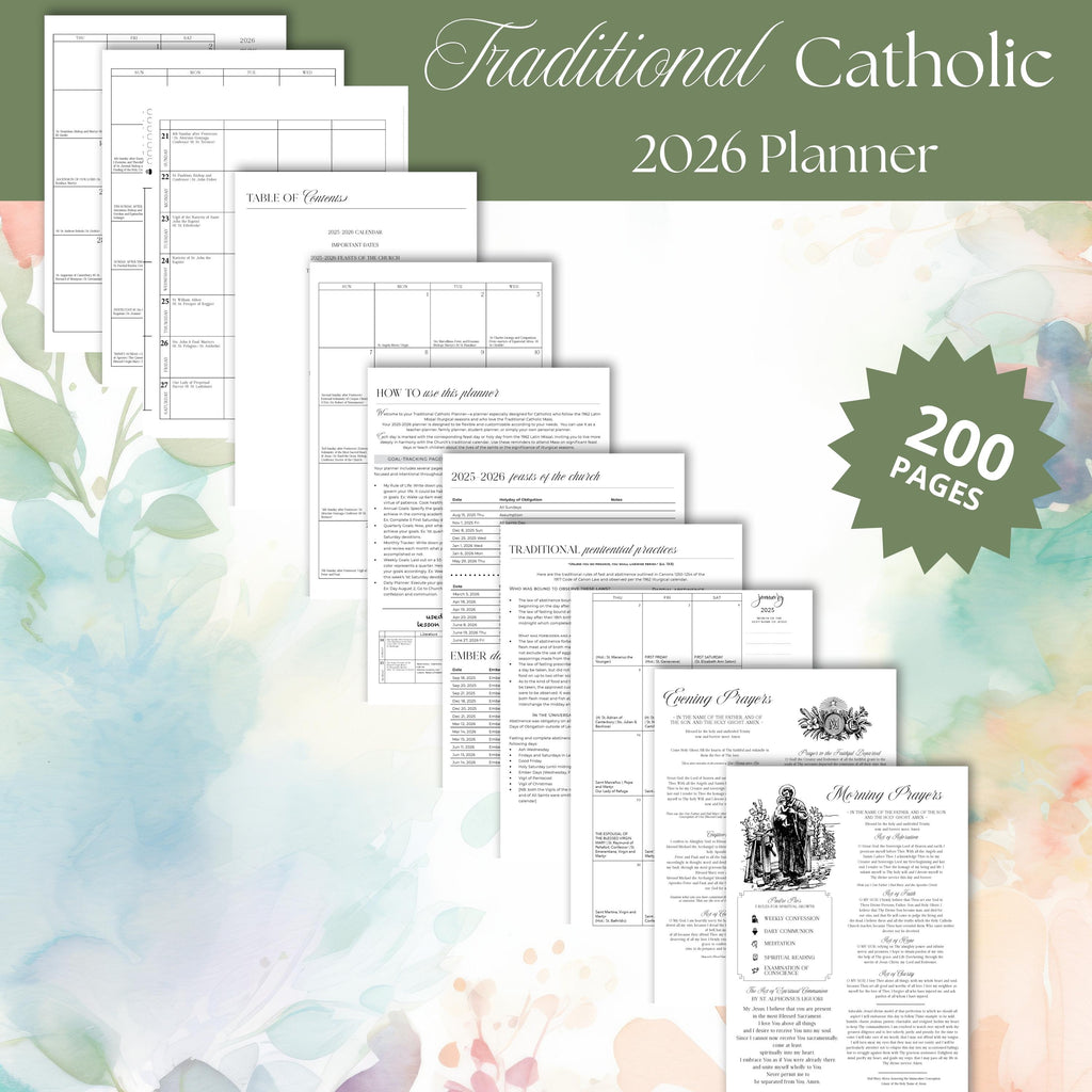 2026 Traditional Catholic Planner: Printable 8.5x11 Weekly Layout (PDF Download)