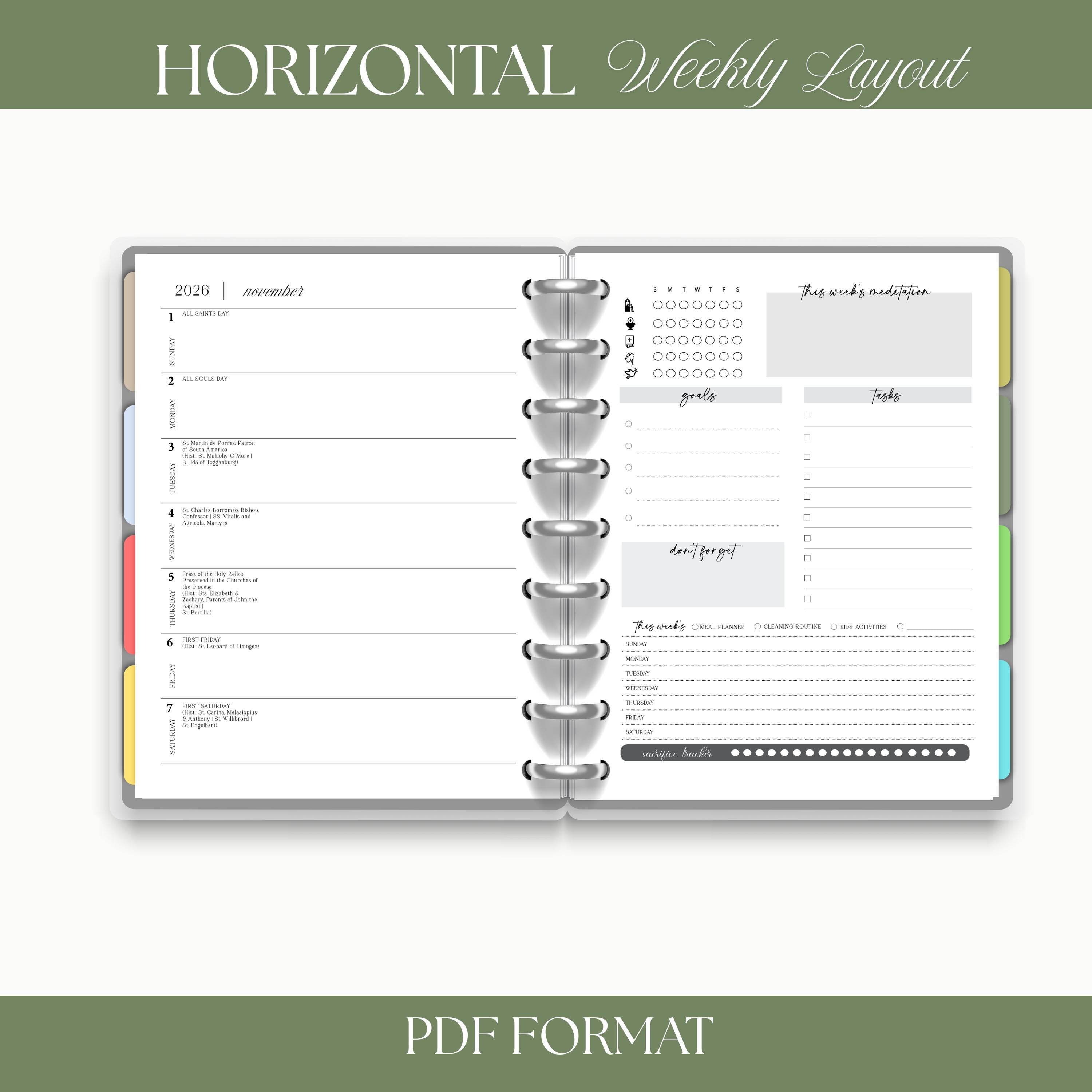 2026 Traditional Catholic Planner: Printable 8.5x11 Weekly Layout (PDF Download)