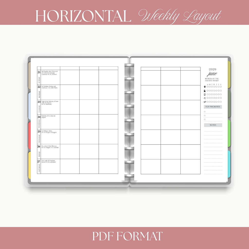Traditional Catholic Planner 2025-2026: Latin Missal Feasts, Customizable Layout (PDF Download