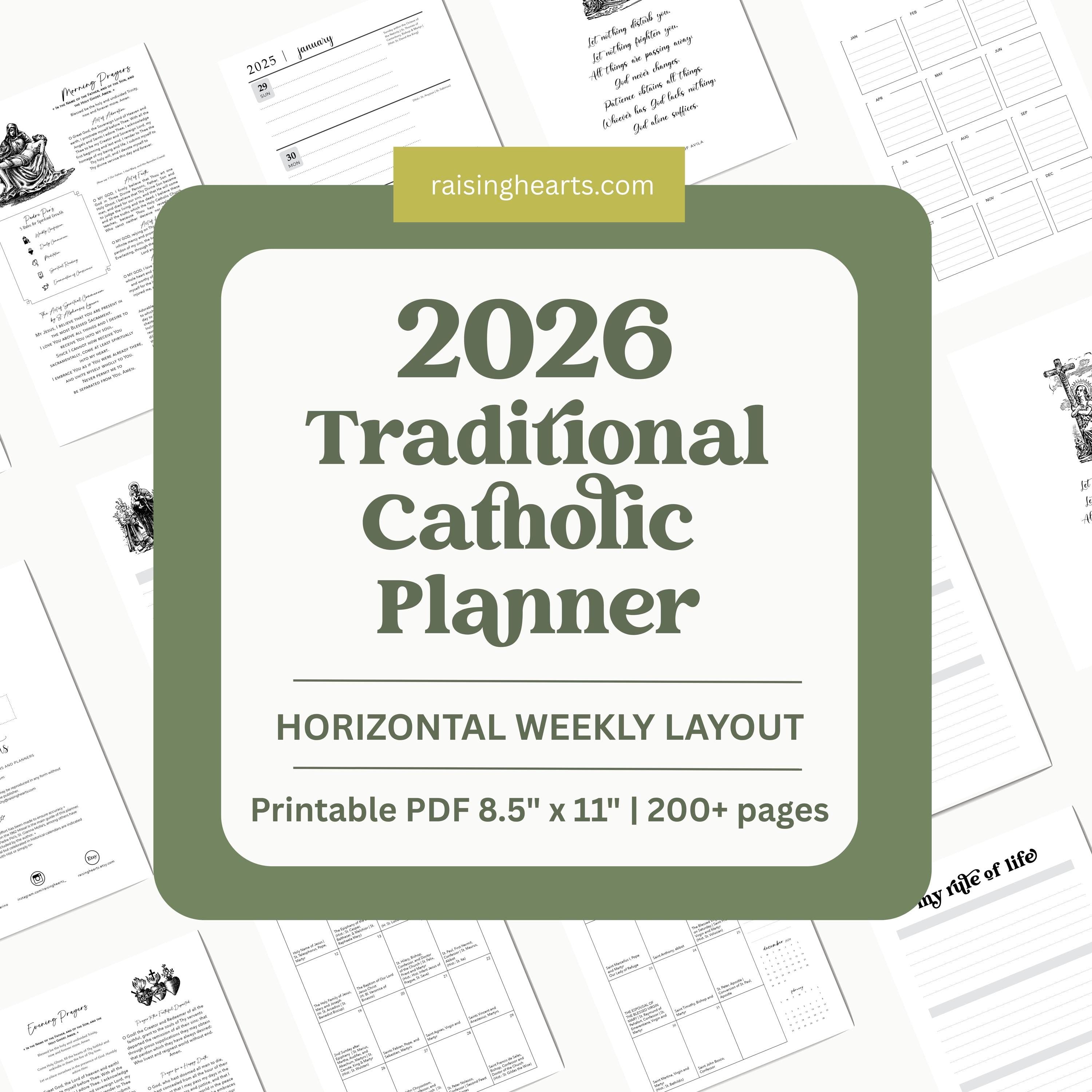 2026 Traditional Catholic Planner: Printable 8.5x11 Weekly Layout (PDF Download)