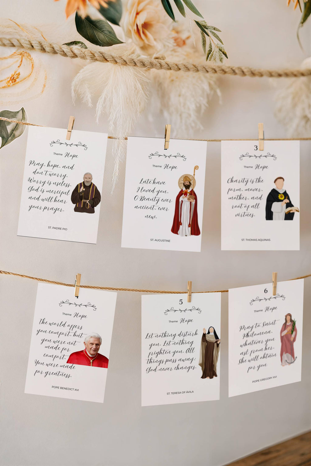 Catholic Saint Quotes Advent Calendar: Inspirational Daily Cards (Digital Download)