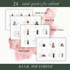 Catholic Saint Quotes Advent Calendar: Inspirational Daily Cards (Digital Download)