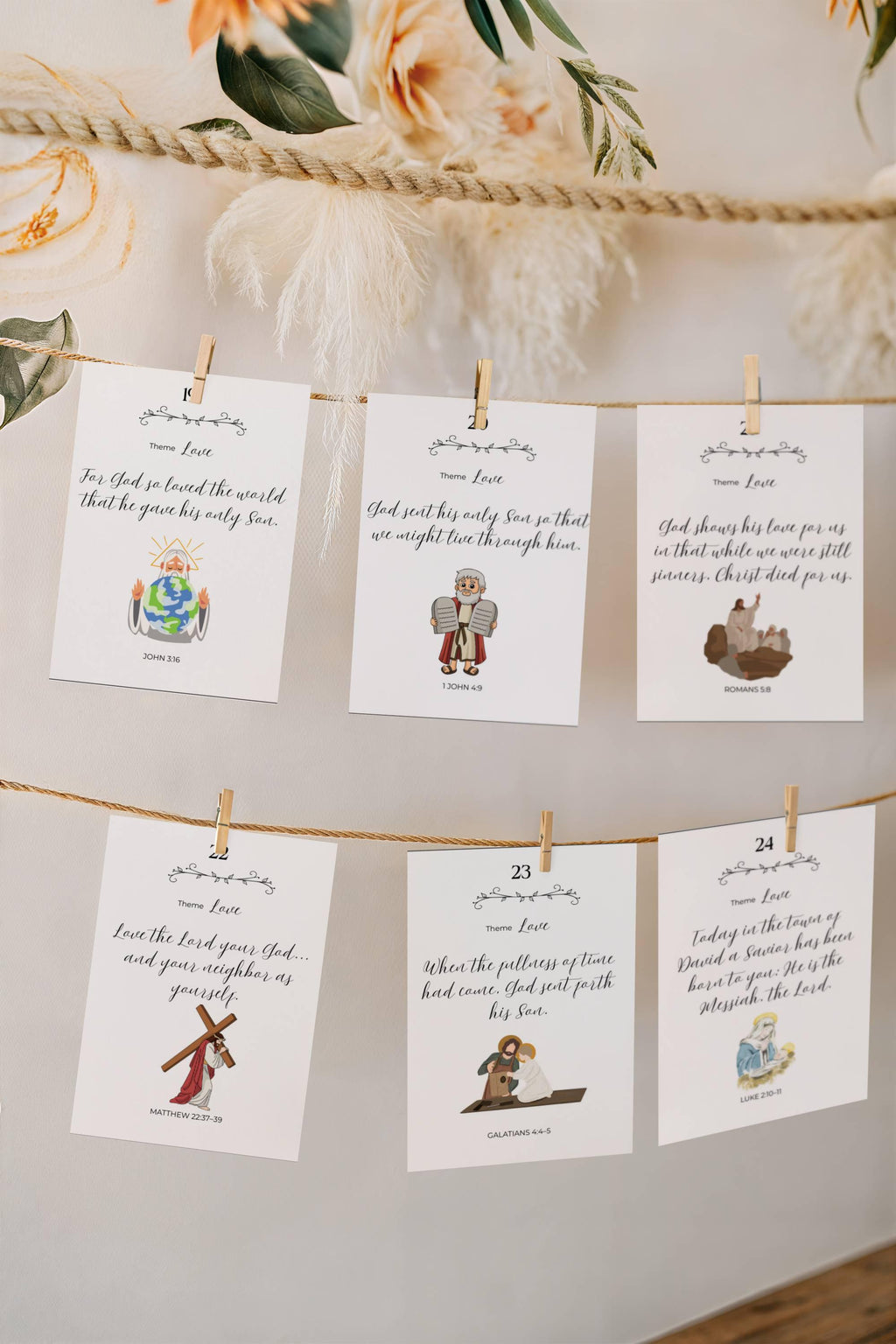 Printable Bible Verse Advent Calendar: Christian Family Scripture Cards (Digital Download)
