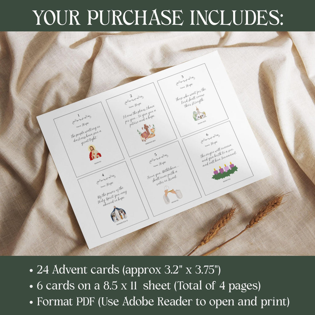 Printable Bible Verse Advent Calendar: Christian Family Scripture Cards (Digital Download)