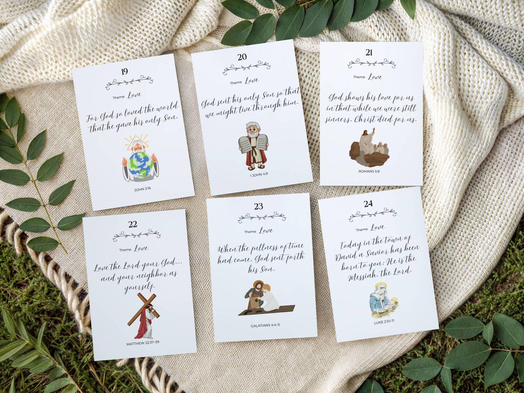 Printable Bible Verse Advent Calendar: Christian Family Scripture Cards (Digital Download)