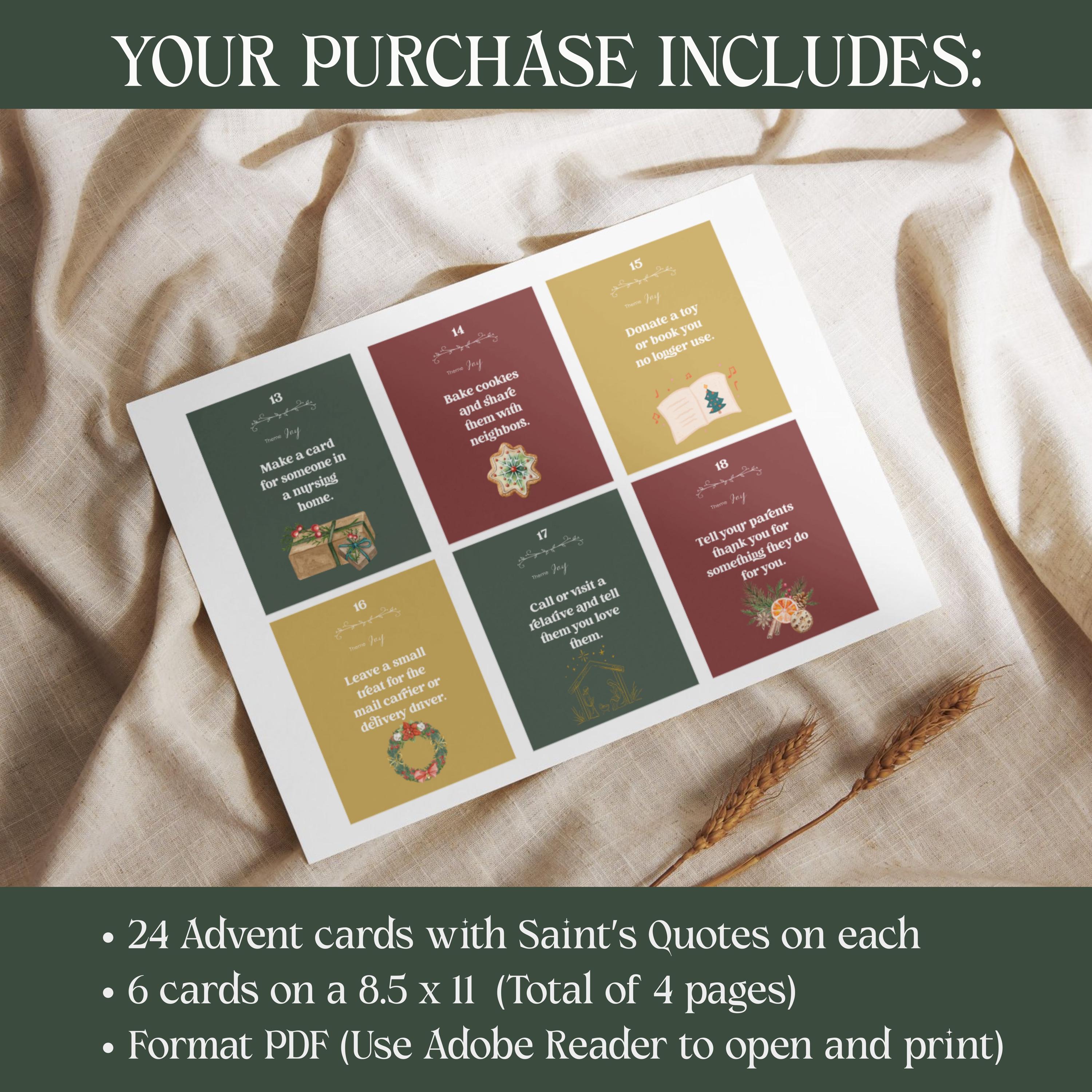 Acts of Kindness Advent Calendar: Christian Family Activity (Digital Download)