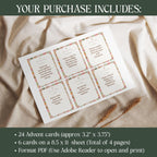 Printable Christmas Advent Calendar: 24 Family Activity Cards (Digital Download)