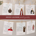 Catholic Saint Quotes Advent Calendar: Inspirational Daily Cards (Digital Download)