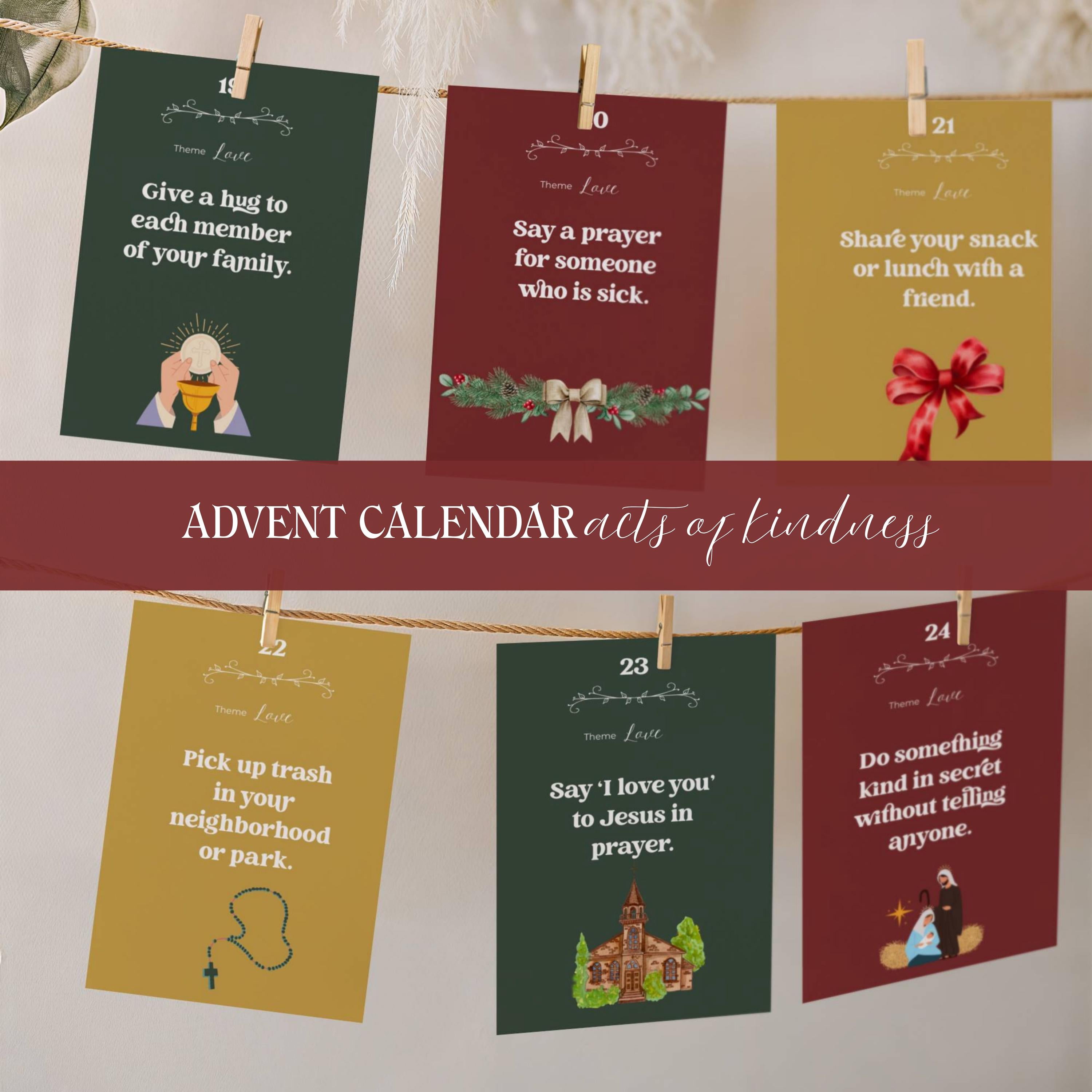 Acts of Kindness Advent Calendar: Christian Family Activity (Digital Download)