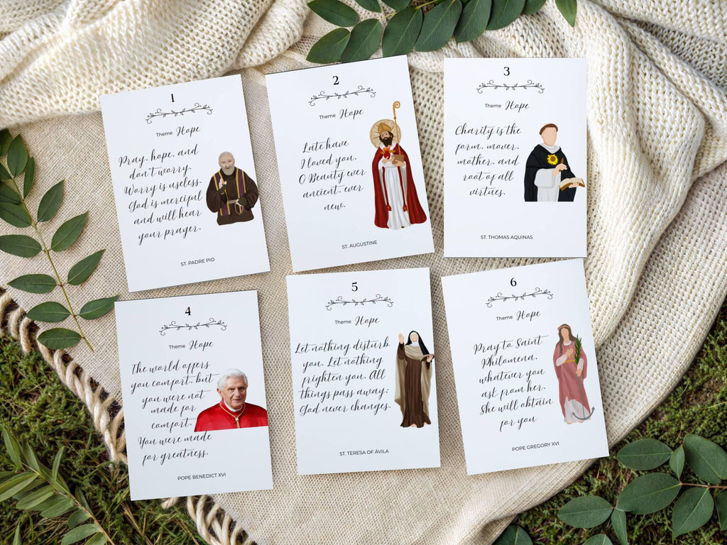 Catholic Saint Quotes Advent Calendar: Inspirational Daily Cards (Digital Download)
