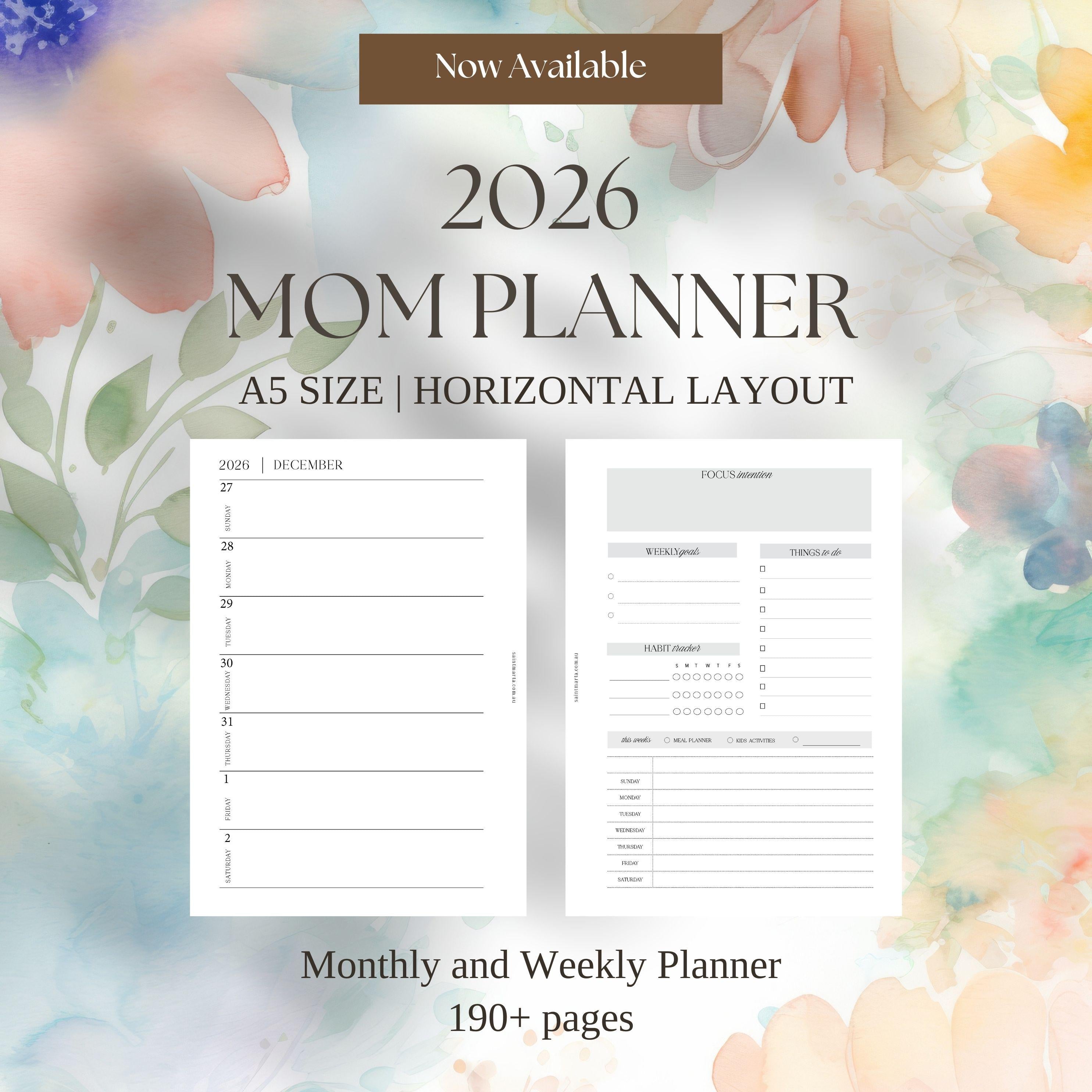 A5 Mom Planner Printable: Weekly Layout, Goals & Meal Planner (PDF Download)