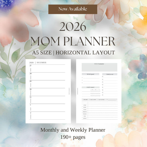 A5 Mom Planner Printable: Weekly Layout, Goals & Meal Planner (PDF Download)