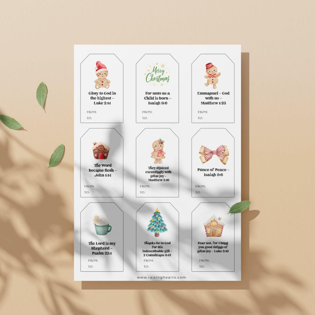 Christmas Cookie Gift Tags: 54 Printable Holiday Designs (Digital Download)