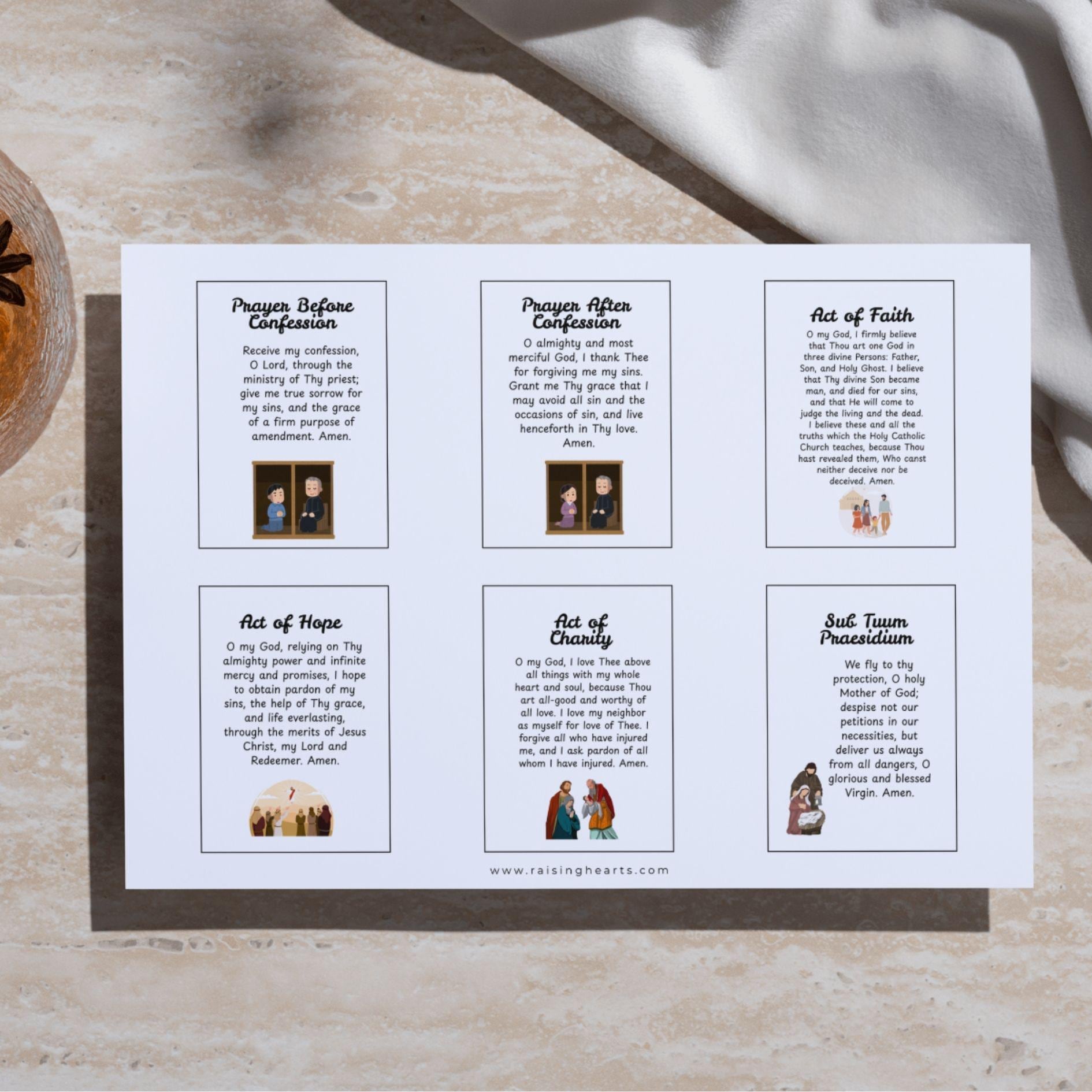 Catholic Kids Prayer Cards: Bible Story Watercolor Art (PDF)