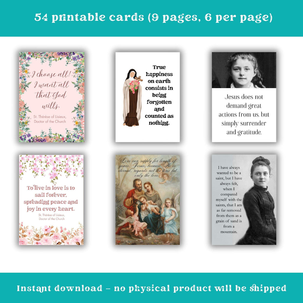 54 Saint Thérèse Quotes | Weekly Catholic Inspiration | Printable PDF | Instant Digital Download