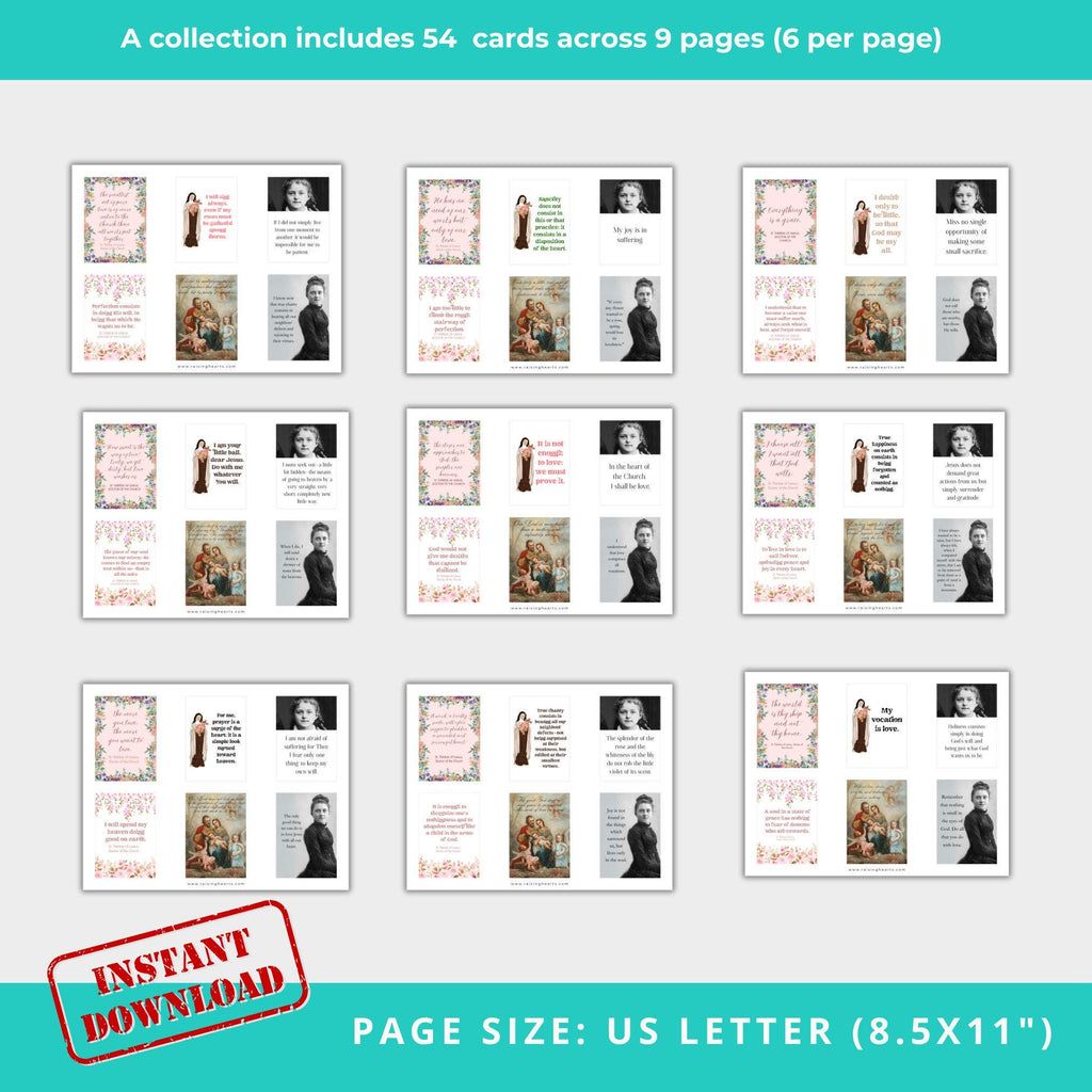 54 Saint Thérèse Quotes | Weekly Catholic Inspiration | Printable PDF | Instant Digital Download