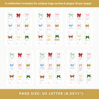 Printable Christmas Gift Tags, Coquette Bows, Bible Verse (Digital Download)