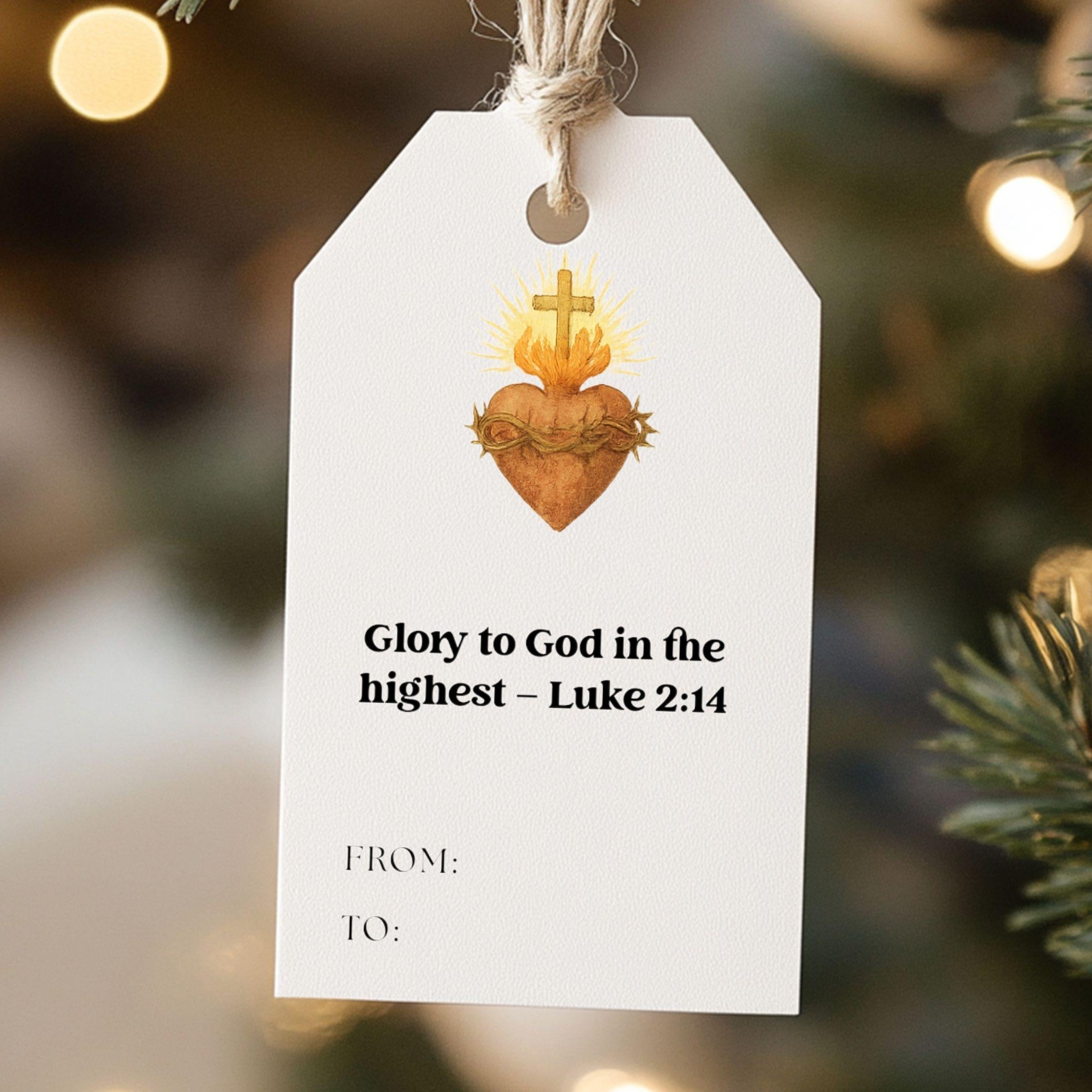 Printable Catholic Christmas Gift Tags, Vintage Holy Card Ephemera (Digital Download)