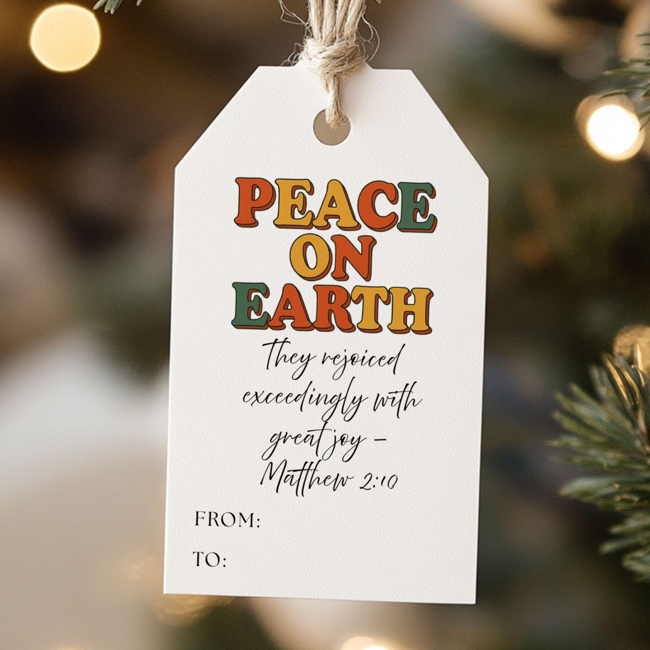 Retro 70s Christmas Gift Tags, Printable Holiday Wrapping (Digital Download)