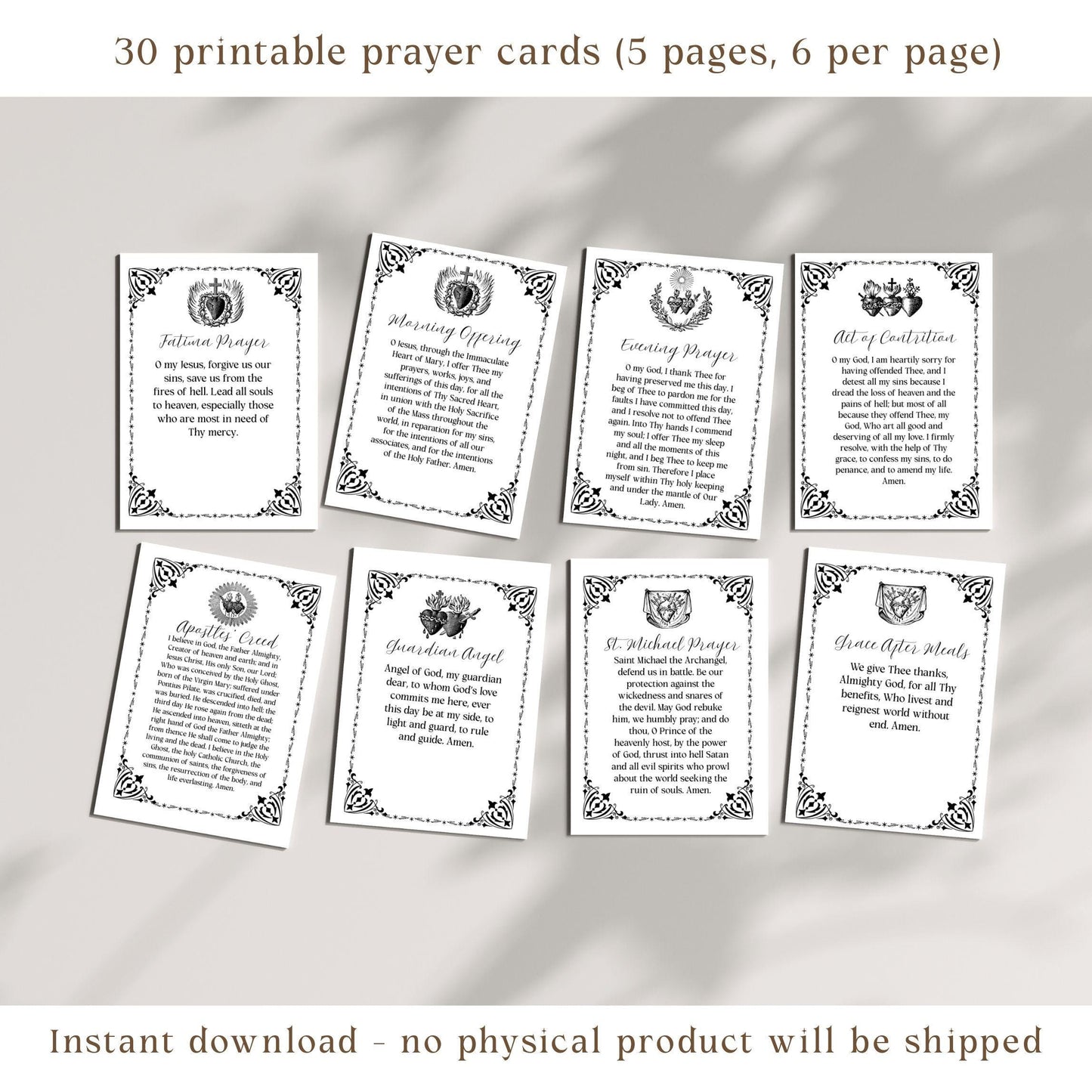 Vintage Catholic Prayer Cards: Traditional Devotional Art (PDF)