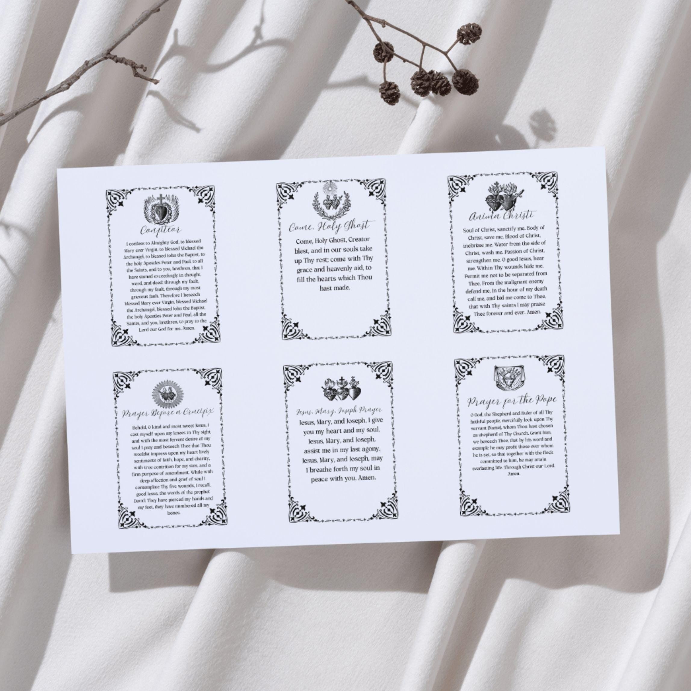 Vintage Catholic Prayer Cards: Traditional Devotional Art (PDF)