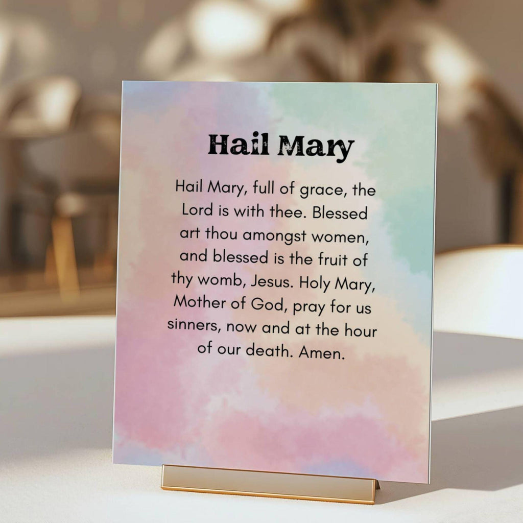 Catholic Prayer Cards: Watercolor Pastel Design (PDF Printable)