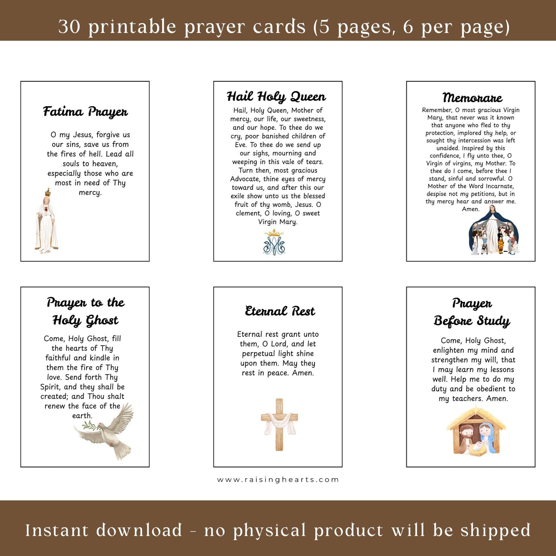 Catholic Kids Prayer Cards: Bible Story Watercolor Art (PDF)