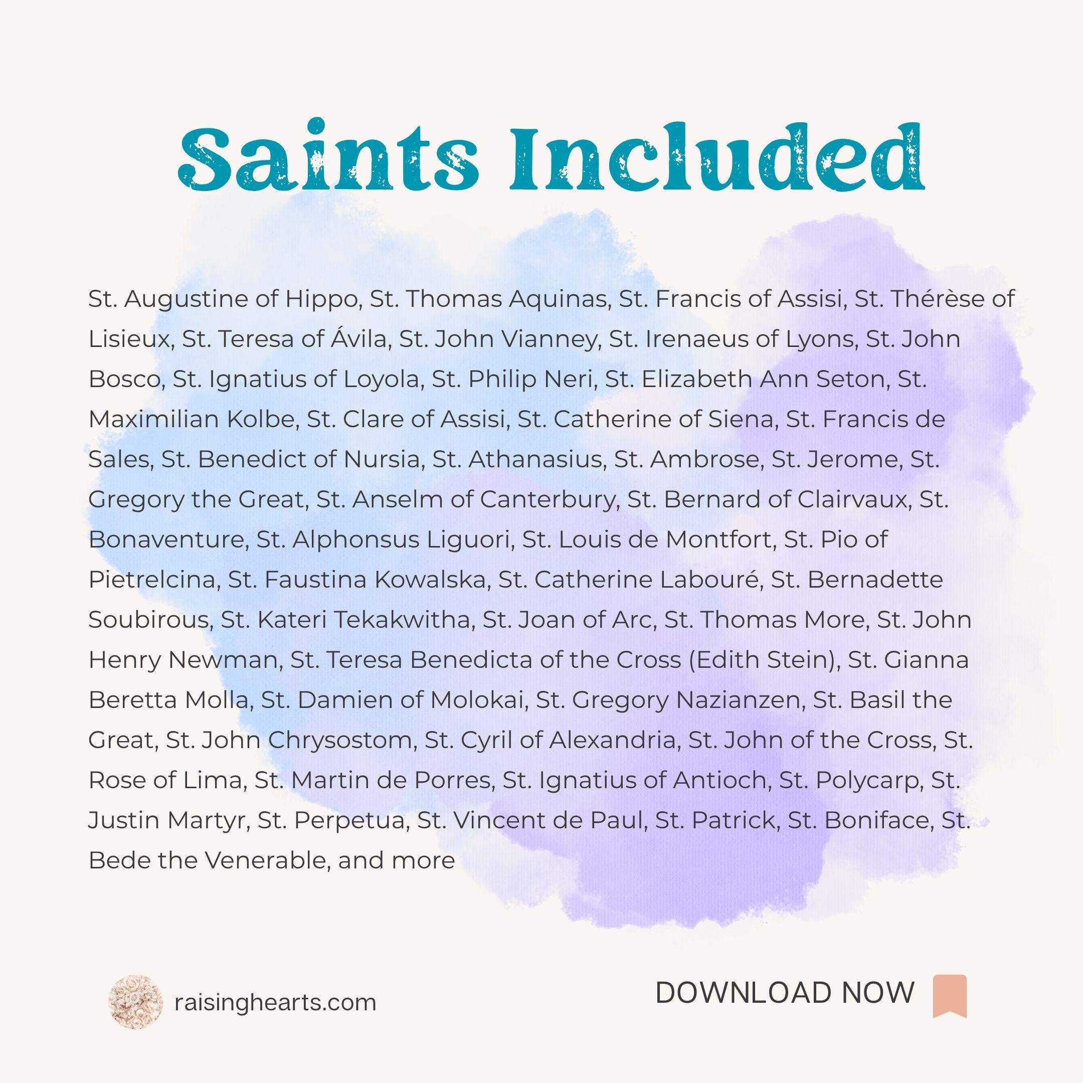 Saints Quotes Prayer Cards: 54 Weekly Catholic Devotion (Printable PDF)
