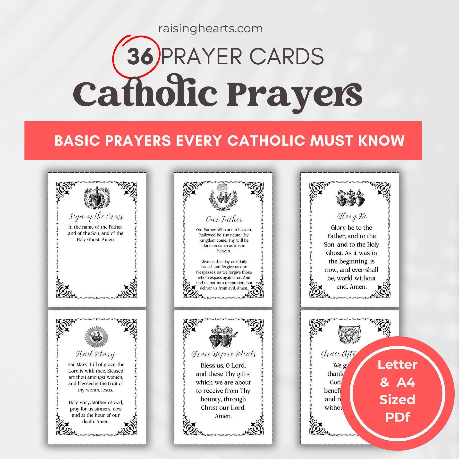 Vintage Catholic Prayer Cards: Traditional Devotional Art (PDF)